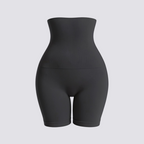 Celviroa beige seamless high-waist control shorts with medium compression for tummy and waist sculpting. Nylon/spandex blend.