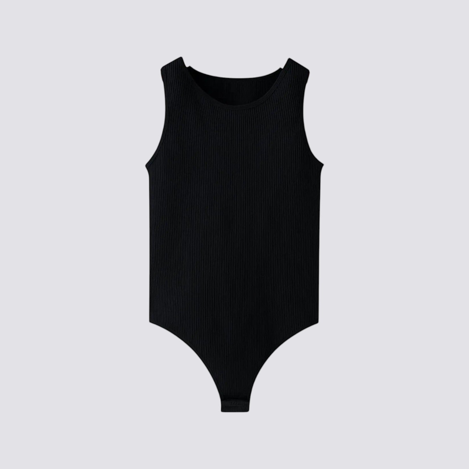 Celviroa black ribbed nylon and spandex full body sculpt shaper with adjustable straps and seamless design.