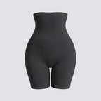 Celviroa black high-waist seamless control shorts made from a nylon and spandex blend for tummy sculpting and medium support.