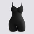 Celviroa black seamless high-waist shapewear bodysuit with medium compression and adjustable straps.