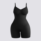 Celviroa black seamless high-waist shapewear bodysuit with medium compression and adjustable straps.