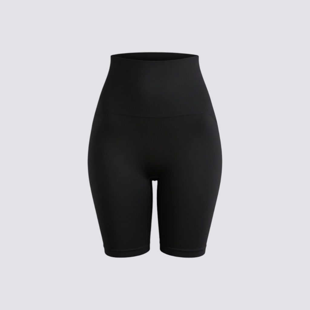 celviroa black mid-thigh tummy control shapewear shorts with seamless high waist and breathable fabric.