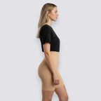 Celviroa high-waist seamless shaping shorts in nude, made from a nylon and spandex blend for medium control and a smooth silhouette.