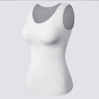 Celviroa white plus size compression shapewear camisole with removable pads and lace straps.